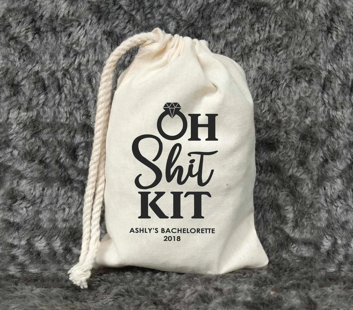 20 Pcs Oh Shit Kit-Bachelorette Party Favor Bags-Custom Bachelorette Hangover Kits-Customized Recovery Kits-Bach Party Bags-Bach