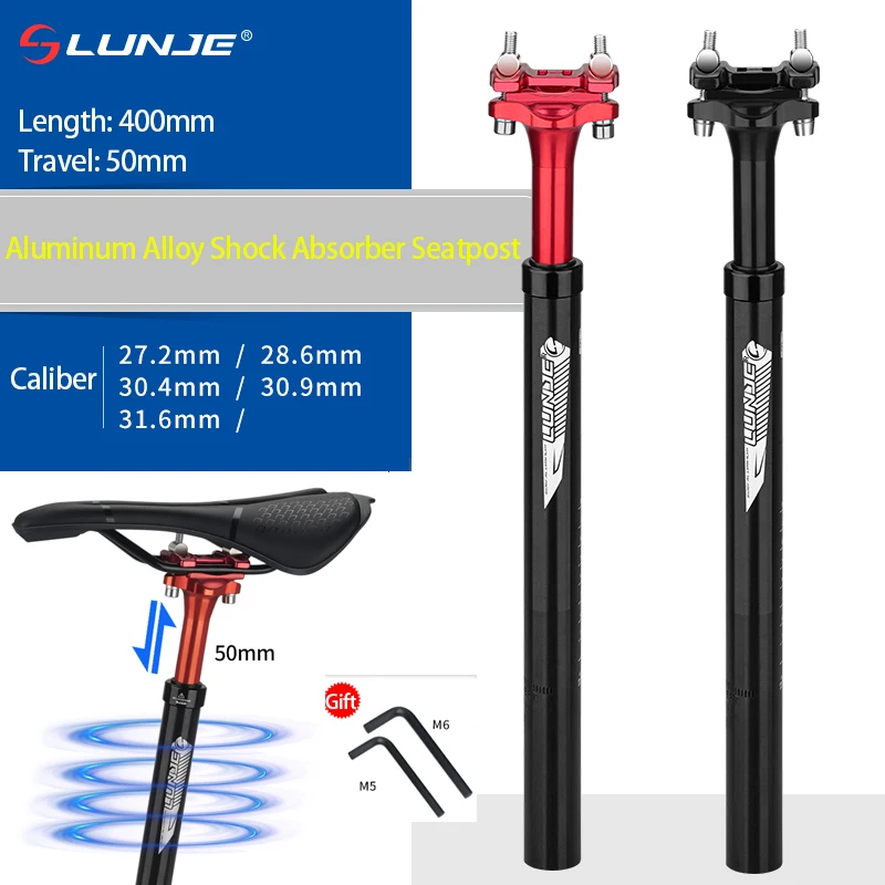 

Mountain Bike Shock Absorber Seat Tube 27.2/30.9/31.6 Aluminum Alloy Bicycle Seatpost 400mm MTB Road Bike Seat Post Cycling Part