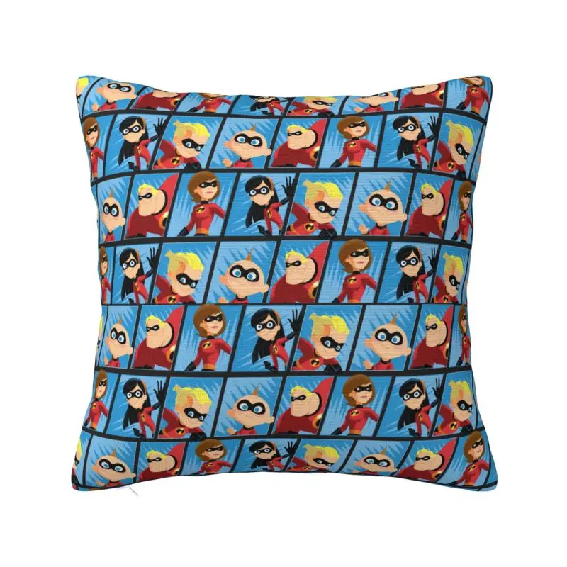 Custom The Incredibles Collage Pillow Covers Cushions Cover for Sofa Square Pillowcase