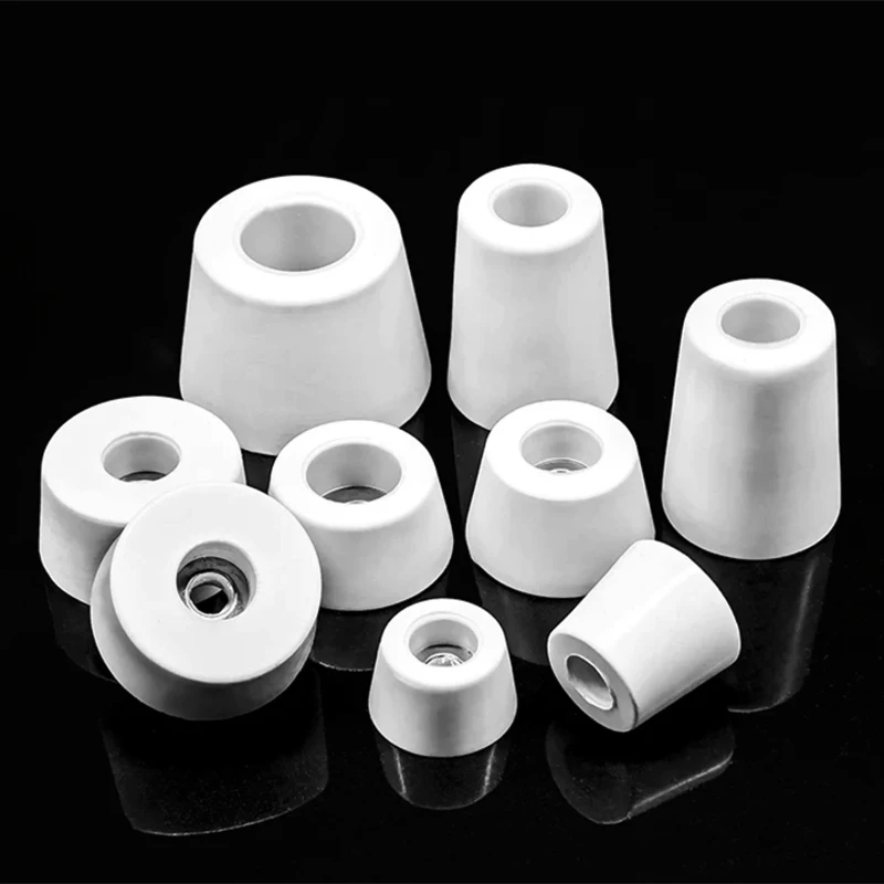 White Rubber Anti-Vibration Feet 19-50mm with Shim, Non-Slip Furniture & Machine Leveling Pads for Instruments