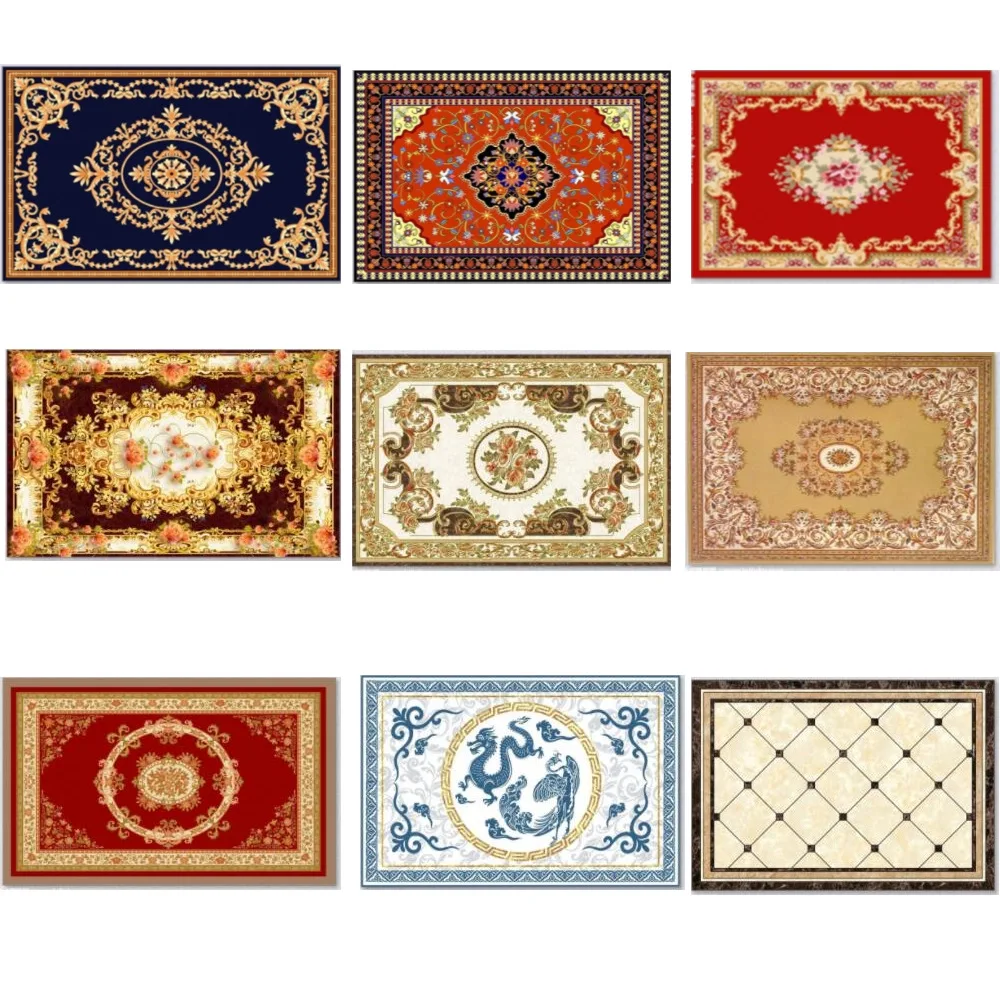 

Classic Classical European Floral Red Bedroom Door Living Room Bathroom Floor Mat Carpet Big Rug for Living Room Area Rug POD