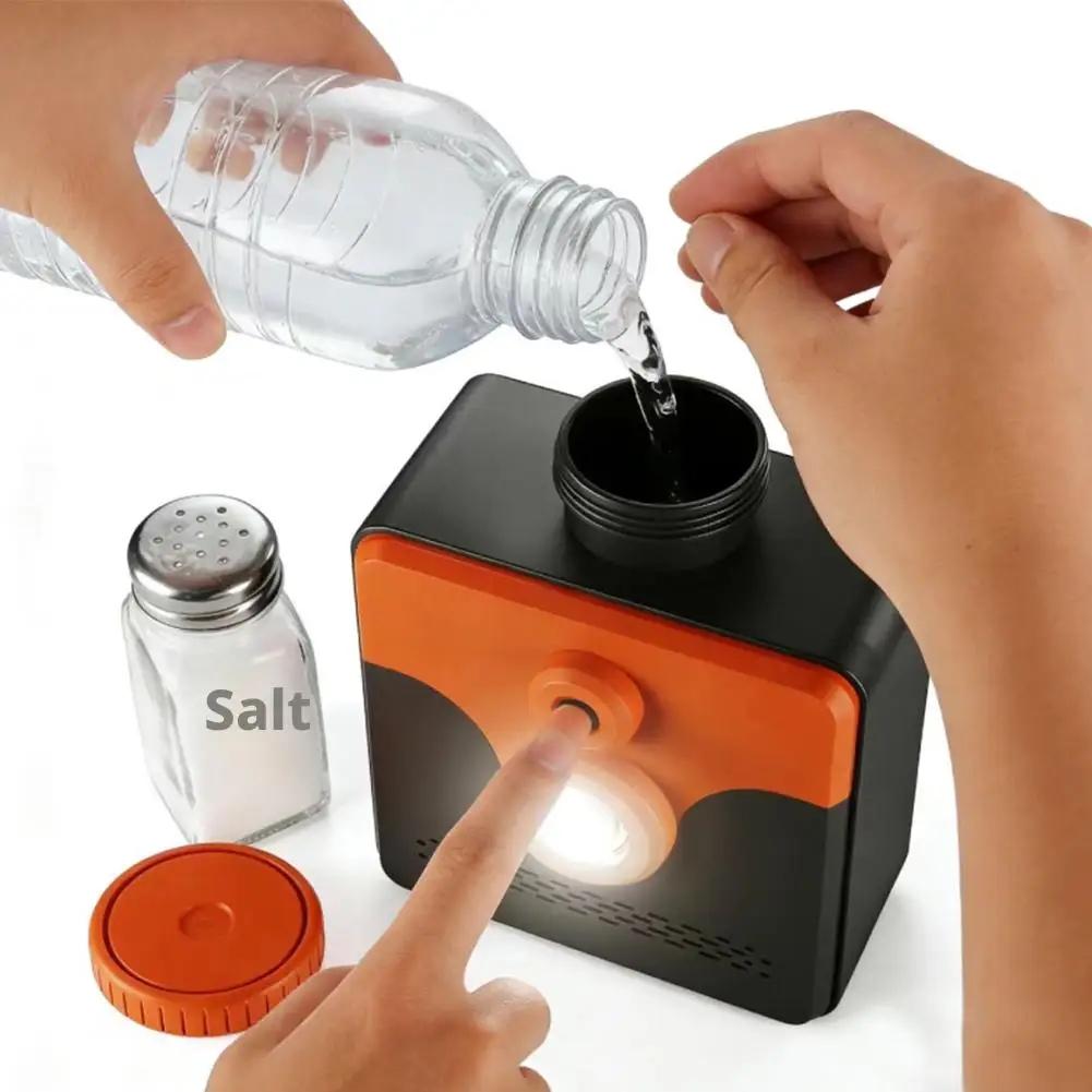 Battery‑Free Salt Water Emergency Lamp 400 Hours Working Time Portable LED Survival Lantern for Camping Hiking Storm Power