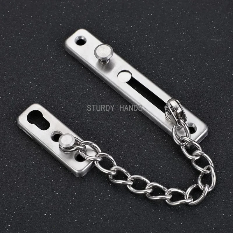 

1 sets of stainless steel door locks household anti-theft door chains sliding fasteners safety hardware accessories