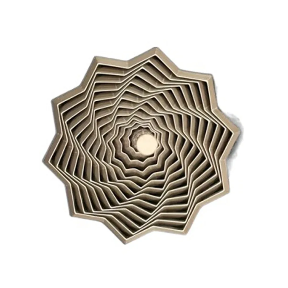PLA Expanded Sensory Fidget Star with Handles Whirling Spiral Fractal Fidget Hexagon Stress Relief 3D Printed Fidget Toy