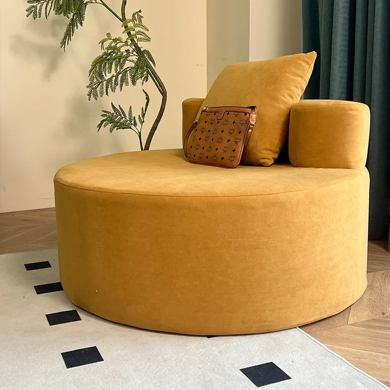 

Round Lounge Chair, Reading Safo with Pillow and Armrest, Oversized Round Chair for Living Room Lounge Room, Memory Foam Safo