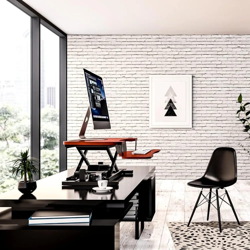 محول مكتب كهربائي قابل للتعديل بارتفاع 40 × 24 رافعة مكتب للجلوس مع مفتاح، نطاق قابل للتعديل 7.75-23.5 للاستخدام المكتبي