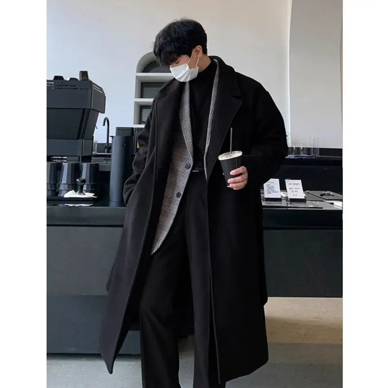 

Мужское пальто из шерстяной смеси, серое, однотонное, однотонное, гладкое, однородное, в едином стиле, модное, для создания гармоничного образа