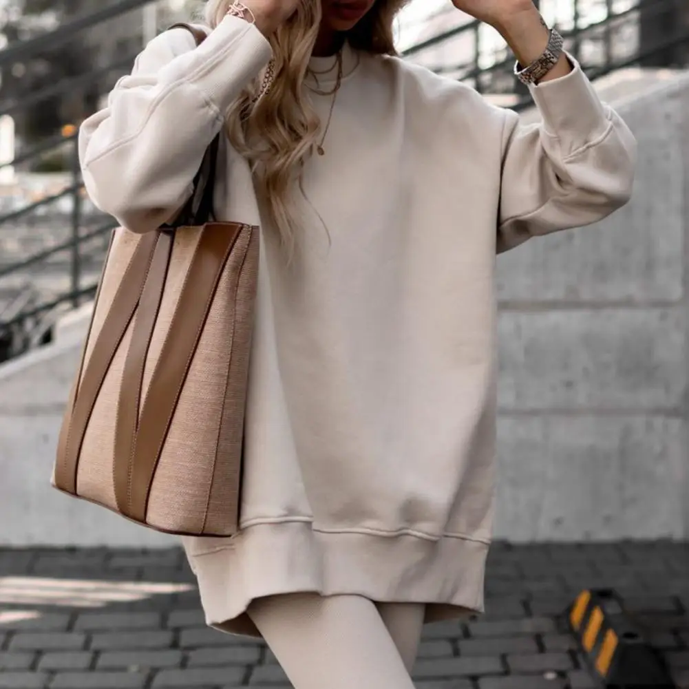 Oversized Lady bluza garnitury damskie dresy Casual O-neck z długim rękawem swetry dresowe dwa kawałki termiczny zestaw dresowy