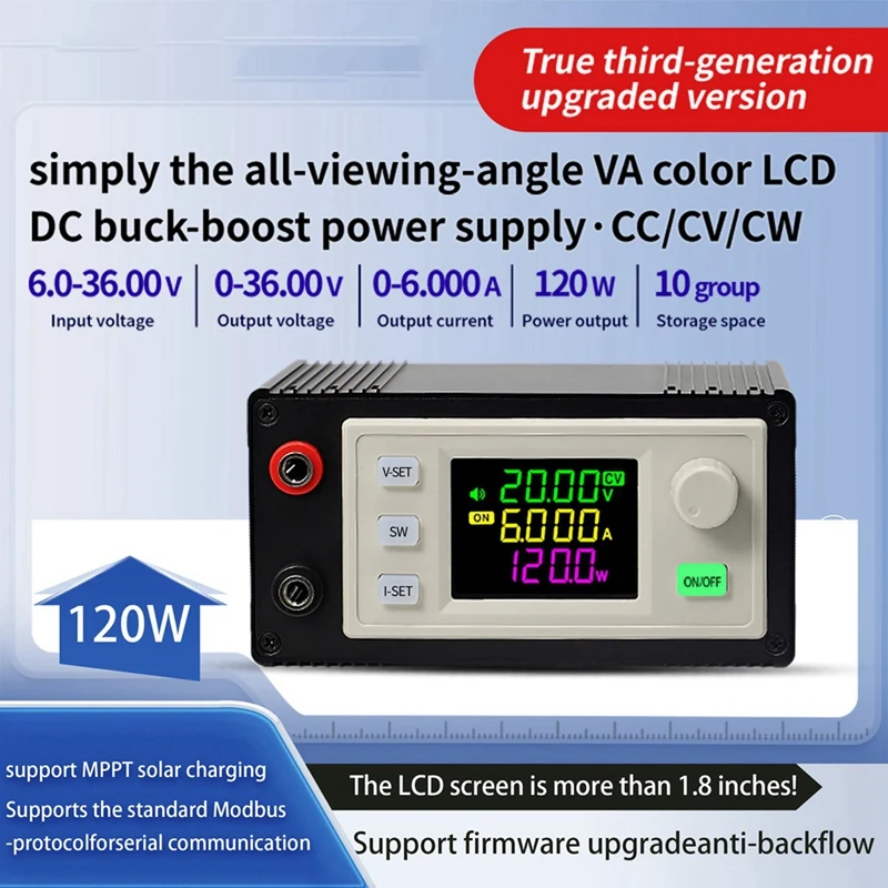 New DC Adjustable Buck Boost Converter Voltage Constant Voltage Current Solar Charge Module 6A Finished Product