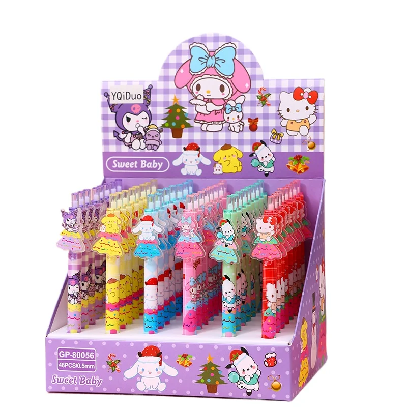 

Набор из 6 гелевых ручек Kuromi KT My Melody Cinnamoroll для студентов, черные, 0.5 мм, для письма, школьные канцелярские товары оптом