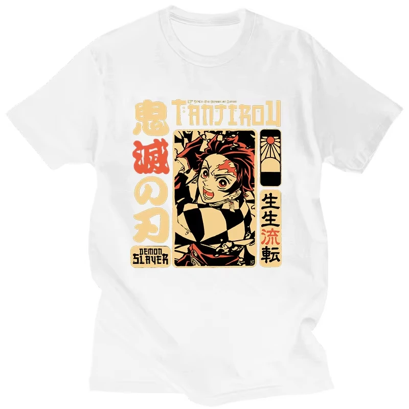 Demon Slayer Tanjiro Kamado Printed T-shirt Men's and Women's T-shirt Children's and Parental Clothing Boy Girl T-shirt Y2K Tops