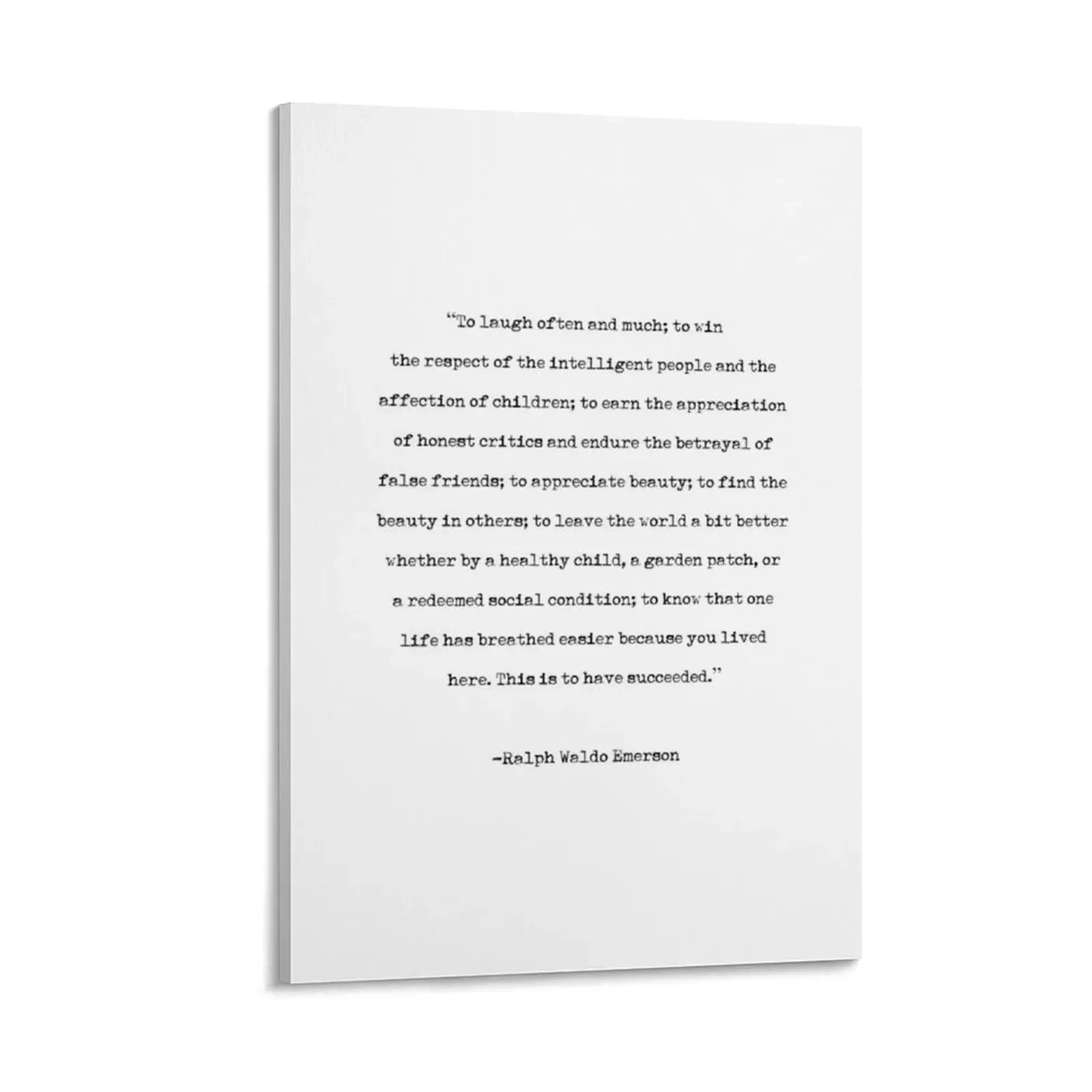 

Ralph Waldo Emerson | Typewriter Style Quote Canvas Painting art Paintings on canvas for living room room decorations for girls