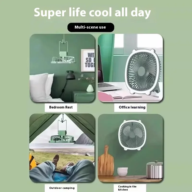 Summer Kitchen Cooling Portable Wall-Mounted Home Outdoor Multi-functional Fan Lamp Mini Night Light Live Streaming Fill Light - Image 4