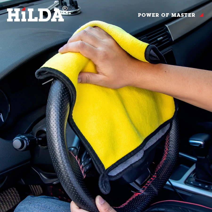 Hilda 30X30/60cm Car Microfiber Towel Car Care Polishing Wash Towels Plush Washing Drying Towel Coral Velvet Car Cleaning Cloth