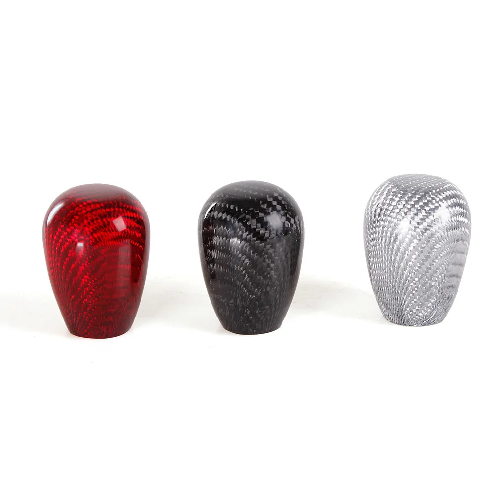 

Универсальная автомобильная ручка переключения передач из настоящего углеродного волокна, рычаг переключения передач, круглая форма шарика M8x1,25 M10x1,25 M10x1,5