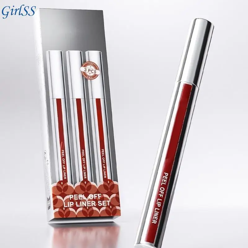 3 pezzi Creative peeling Off Lip Liner Set con cosmetico per labbra con finitura opaca impermeabile per definizione delle