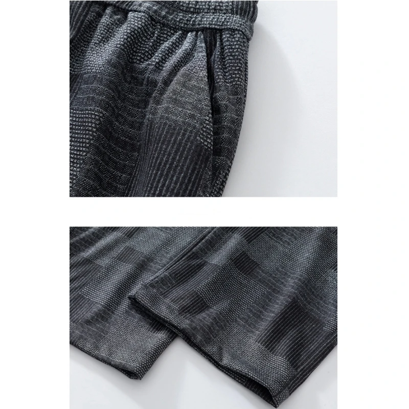 CUMUKKIYP Vintage Loose Knit Denim Casual Pants for Men