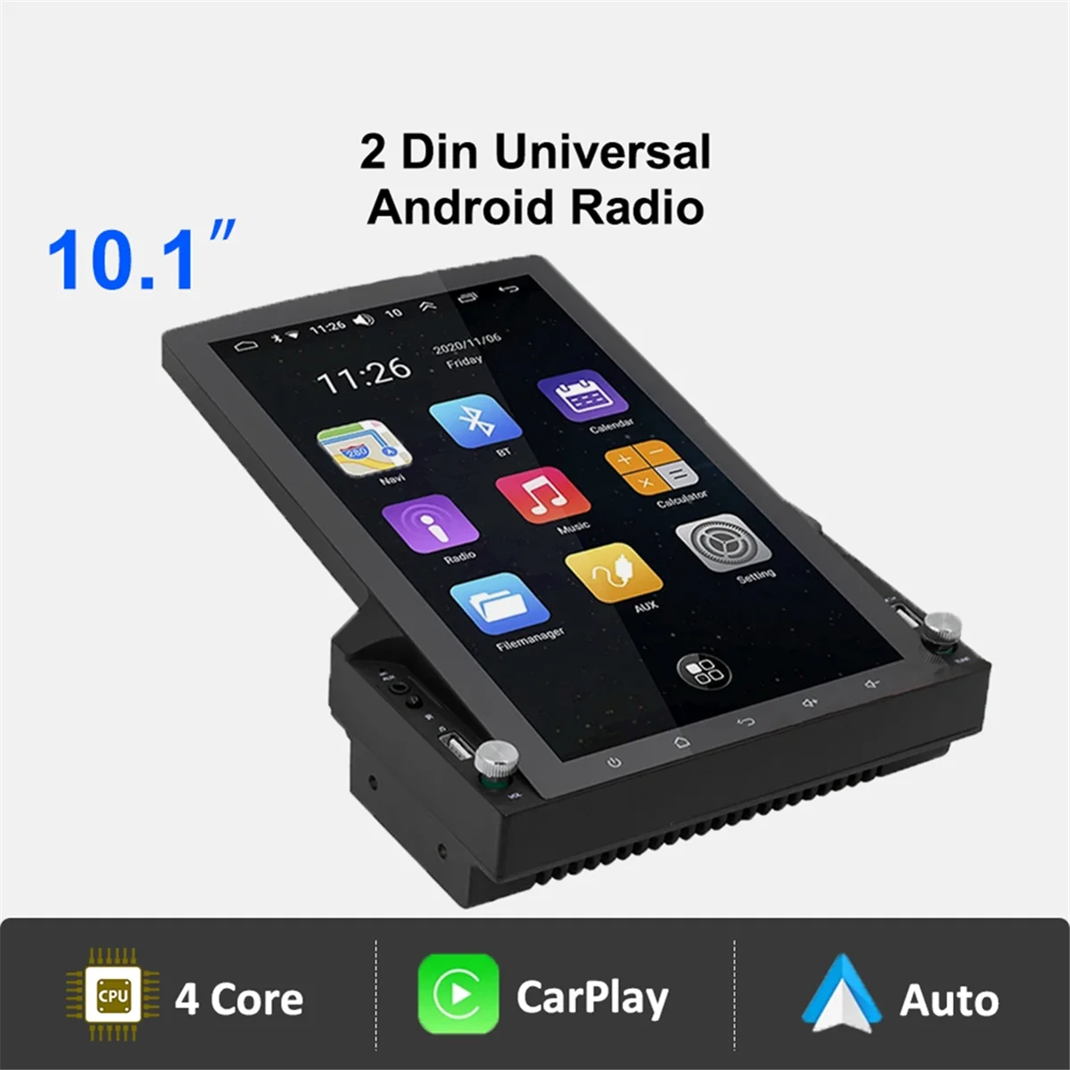Radio Android universale da 10,1 pollici 2Din per Tesla Touch Screen Carplay Lettore video multimediale Navigazione automatica GPS(A)
