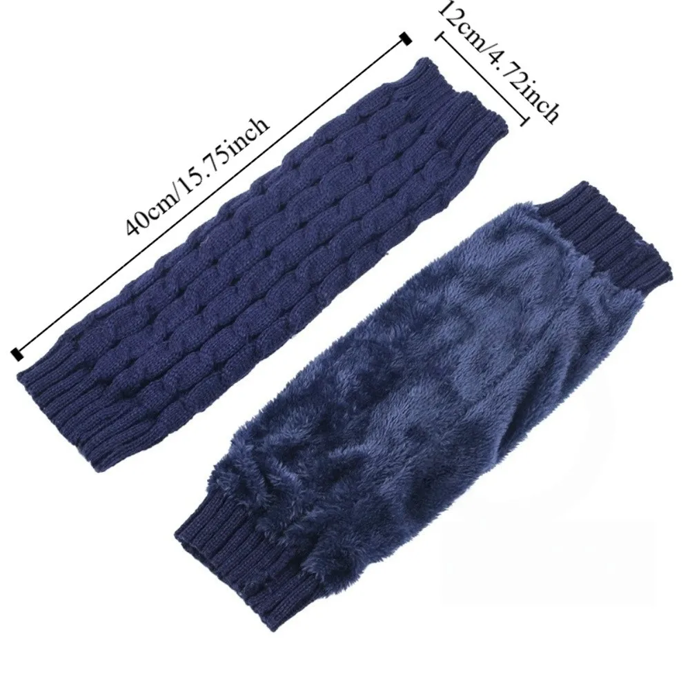 Ocieplacze na nogi do kolan z polaru, grube, jednokolorowe, zimowe ocieplacze na nogi, miękkie nakładki na stopy, dzianinowe ochraniacze na nogi dla kobiet.