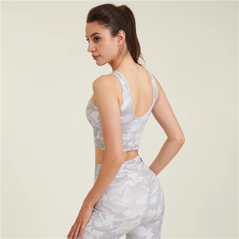 Sexy Sports Bra Camouflage Yoga Crop Top Women Push Up Underwear Shockproof Fitness Vest Girls Gym Shirt Tie Dye Sportswear