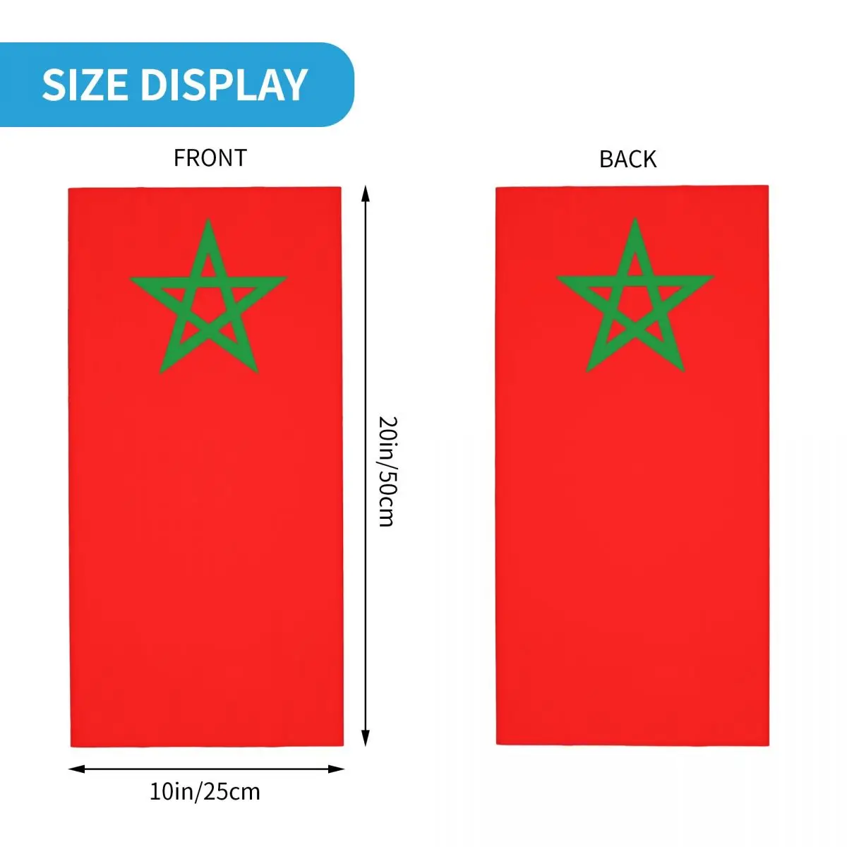 The Flag Of Morocco Bandana Neck Gaiter Printed Mask Scarf Multifunctional Balaclava Fishing Unisex Adult Breathable