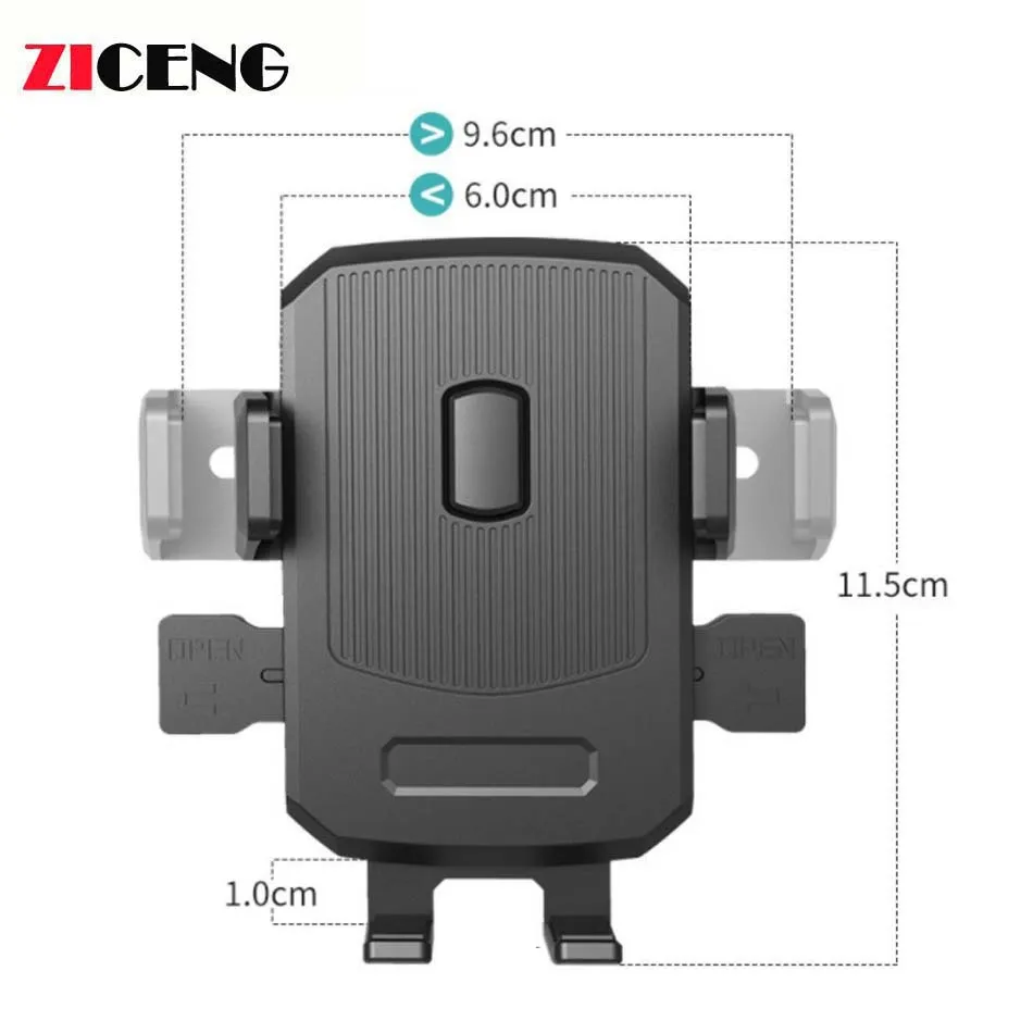 17mm Ball Hole Automatic Lock CellPhone Clip Holder for 6-9.6cm Wide Phone Car Gravity Stretch Mobile Phone Bracket Fixing Stand