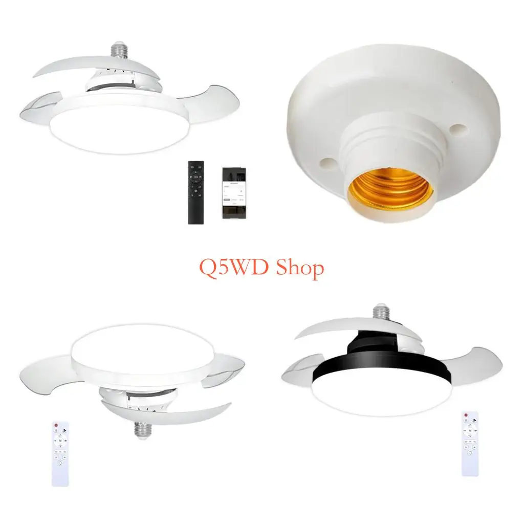 

Q5WD E27 LED Ceiling Garage Light Workshop Light ABS Texture Fan Light for Indoor Use