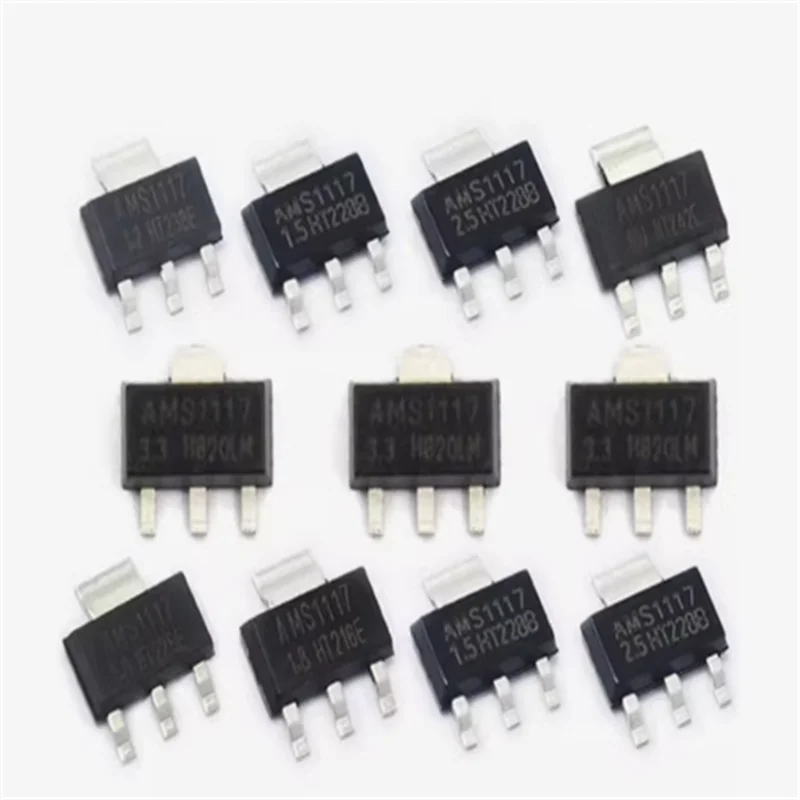 xkss 10pcs AMS1117-3.3V 1.2 1.5 1.8 2.5 1117-5.0 1117-ADJ SOT89 5V New Original Linear Voltage Regulators (LDO)