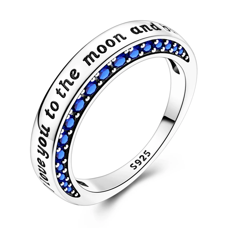 الأصلي 925 فضة القمر القسم الدائري للنساء مجوهرات للبنات هدايا عيد ميلاد الذكرى السنوية