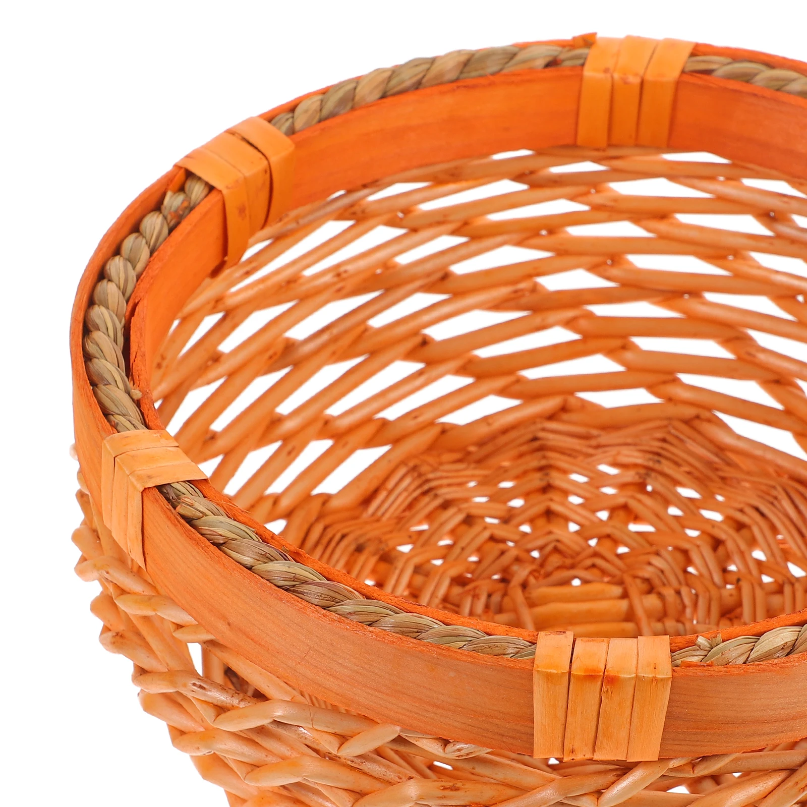 

Rattan Woven Fruit Basket Storage Organizer Kitchen Countertop Home Decor Simple Sundries Holder Multi-Function Bread Serving