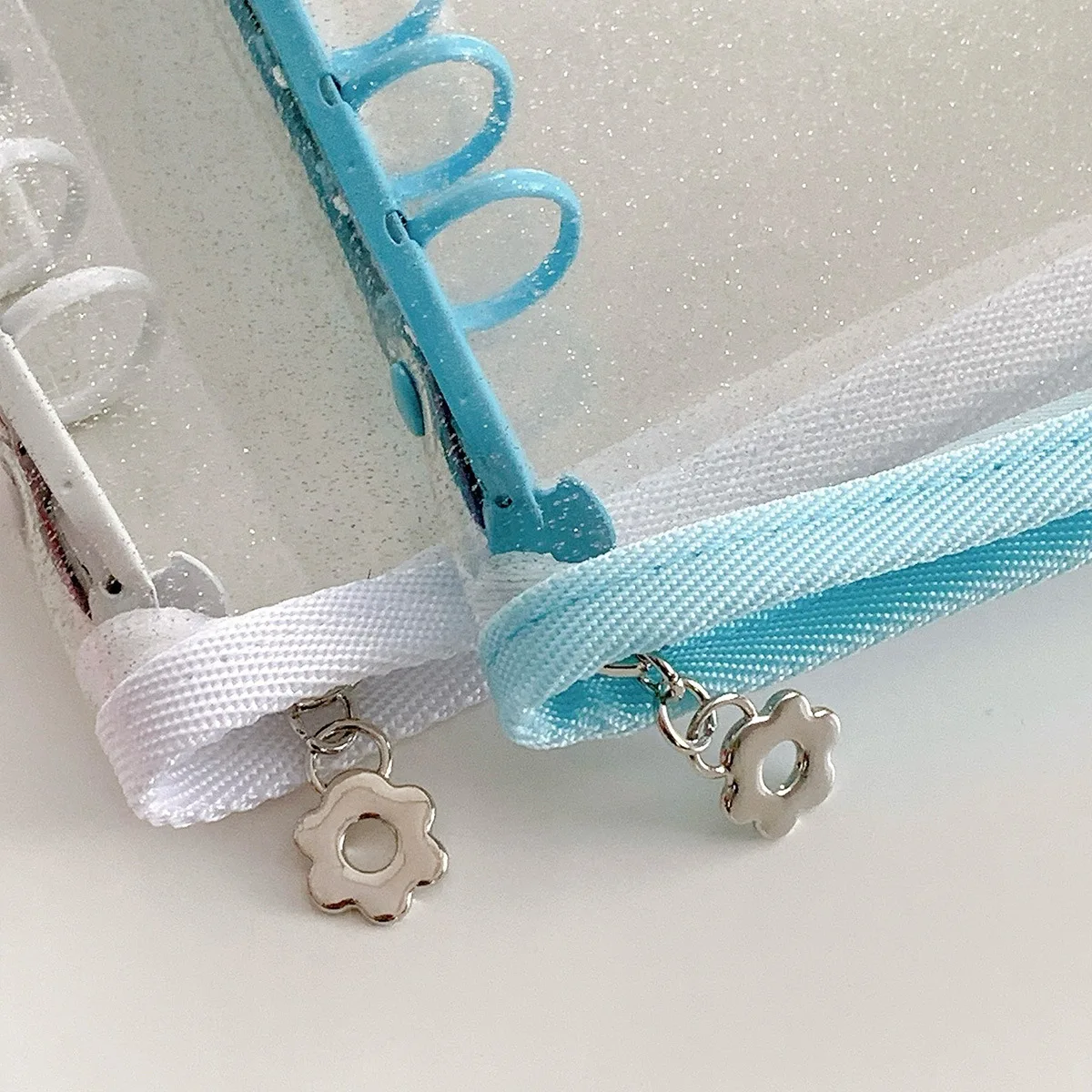 귀여운 투명 A5 바인더 마카롱 컬러 링 포켓 리프 파일링 노트 캐비닛-사무실 학교 용품 HYJ02