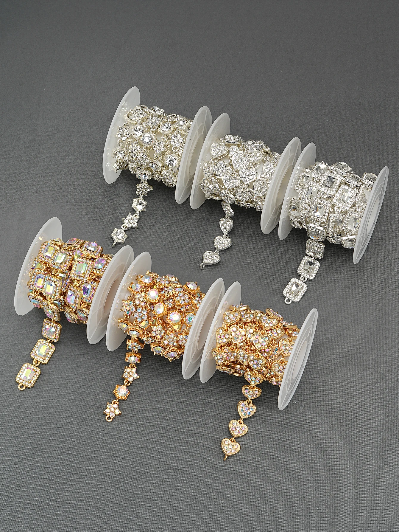 1 Yard Glitzer-Kristall-Strassbesatzkette, glänzender Diamantstein, zum Aufkleben auf Krallenkette, Strass für Kleid, Kleidung, Dekorationen