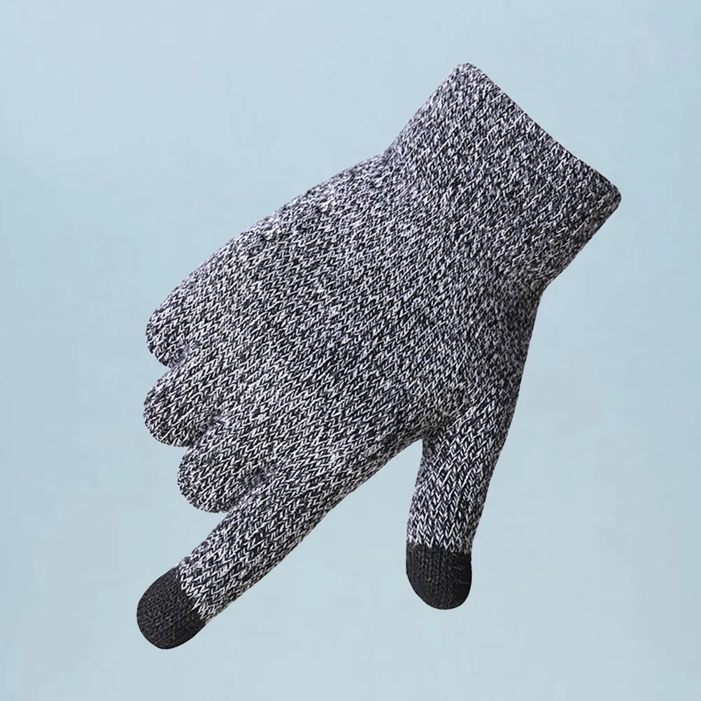 

Теплые утолщенные вязаные перчатки для мужчин с сенсорным экраном, безопасные, моющиеся, зимние, G19772ab, черные, для сенсорных экранов