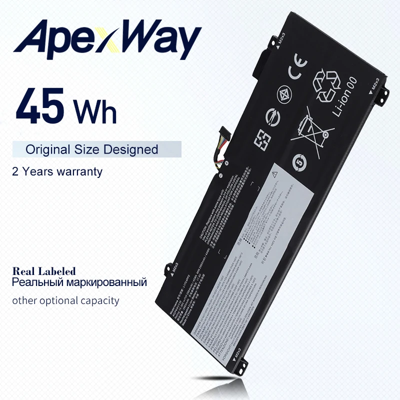 APEXWAY NEW L17C4PF0 Laptop battery For Lenovo xiaoxin Air 13IWL/IML Ideapad S530-13IWL L17M4PF0 2964MAH 15.36V 45WH