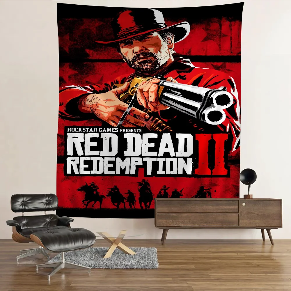 Game TV-Red-Dead-Redemption 2 DIY Wall Tapestry For Living Room Home Dorm Decor Wall Art Decor