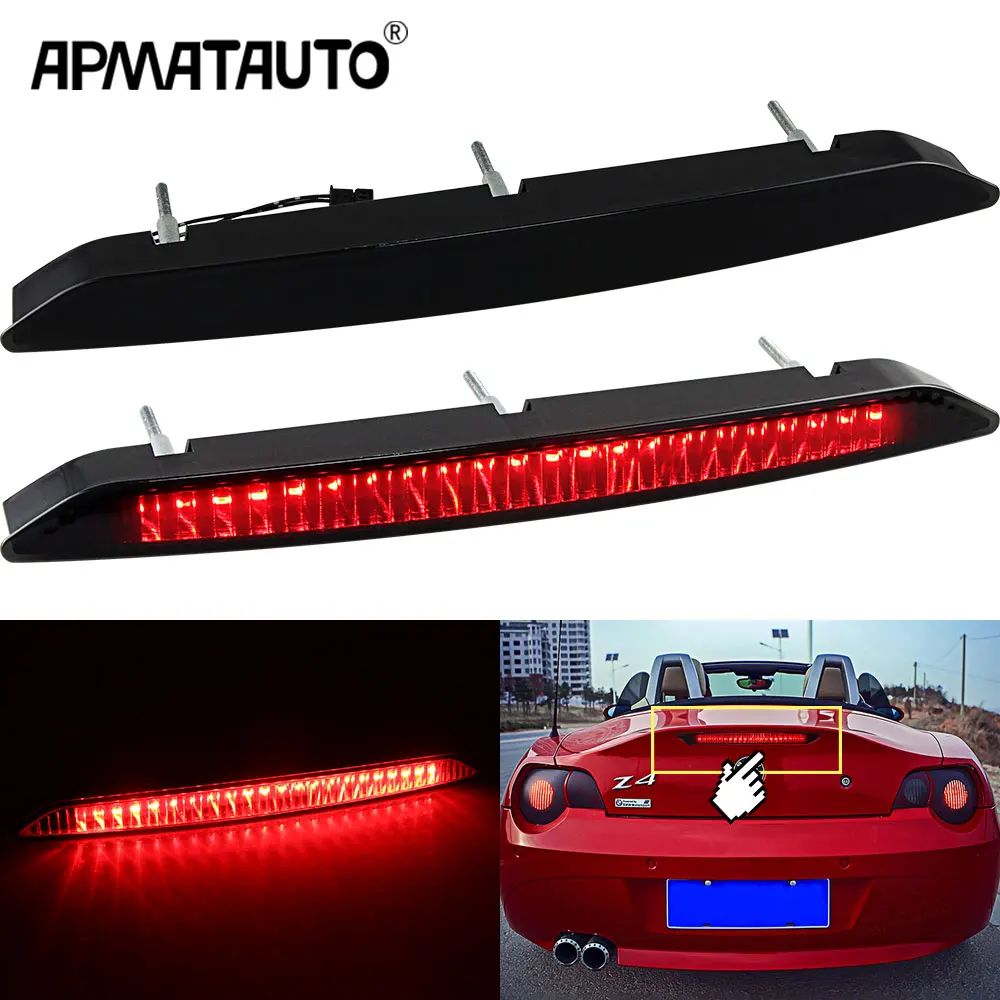 1X For BMW Z4 E85 2002-2008 Black Smoked Lens High Level Third Red LED Tail Brake Stop Light Lamp 63256930246,63256917378