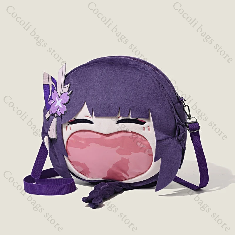 

Аниме Genshin Impact Raiden Shogun милый рюкзак Ita сумка прозрачный карман женские сумки сумка через плечо женские рюкзаки женские сумки