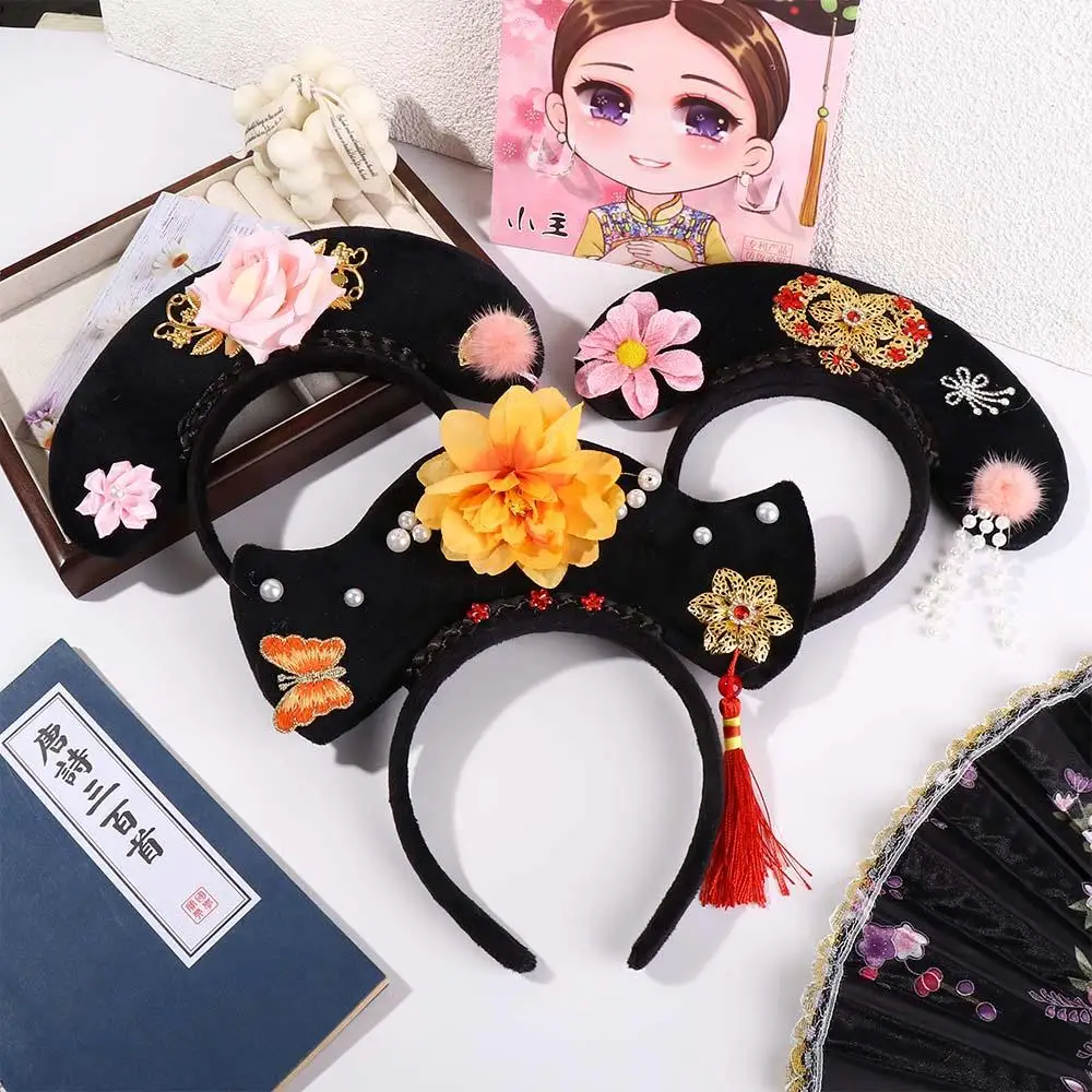 Ancient China Royal Court Queen Princess Headband Headdress Chinese Style Traditional Classical Hanfu Cheongsam Hair Hoop