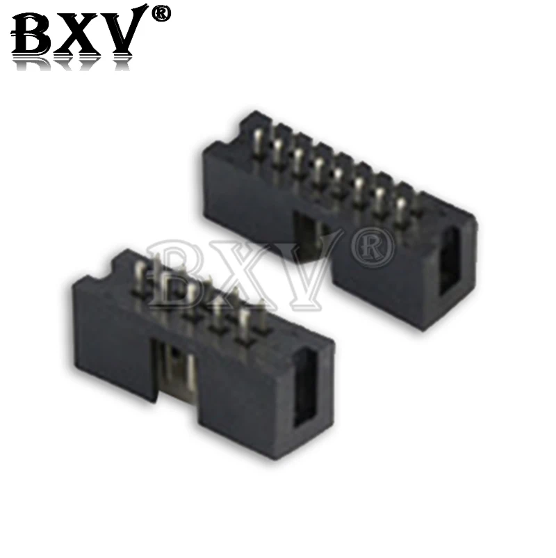 2.54 MM Pitch DC3 Through Hole 6 8 10 12 14 16 20 26 30 34 40 50 Pin Straight Male Shrouded PCB IDC Socket Box Header JTAG