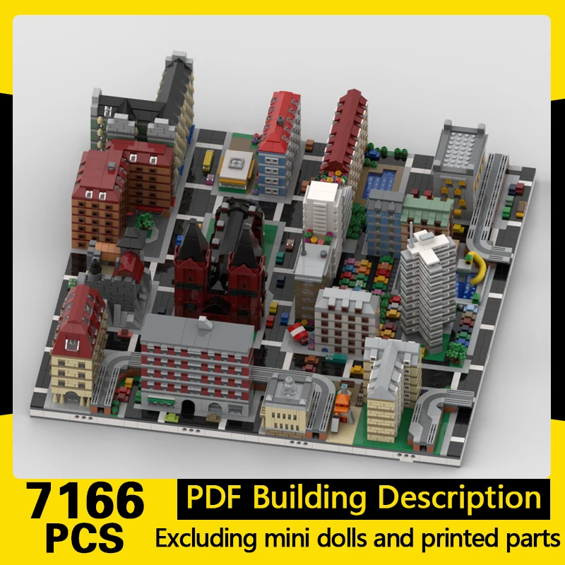 City Street View Model MOC Building Bricks Miniature Capital Diorama Modular Technology Gifts Holiday Assemble Children Toy Suit