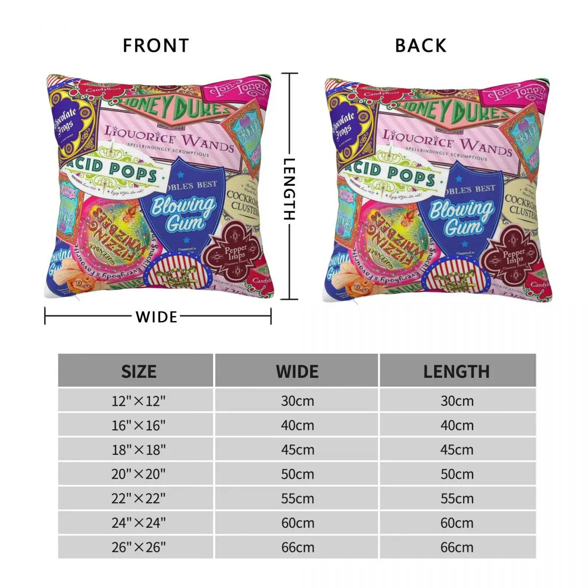 Wizard Candy Square Pillowcase Polyester Linen Velvet Pattern Zip Decorative Throw Pillow Case Sofa Seater Cushion Case 18