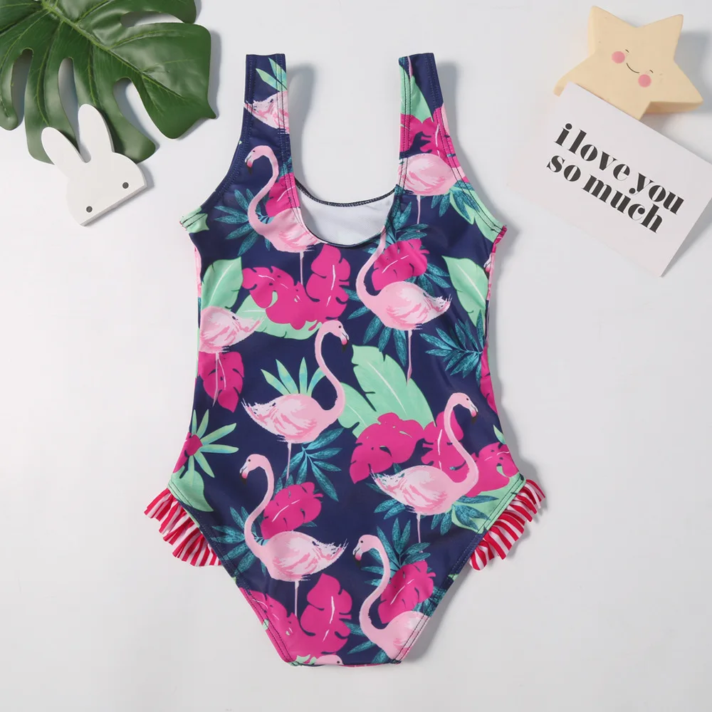 Quality New Hot Selling One Piece Swimsuit Print Sweet Cute Cartoon Girls  Children's Swimsuit