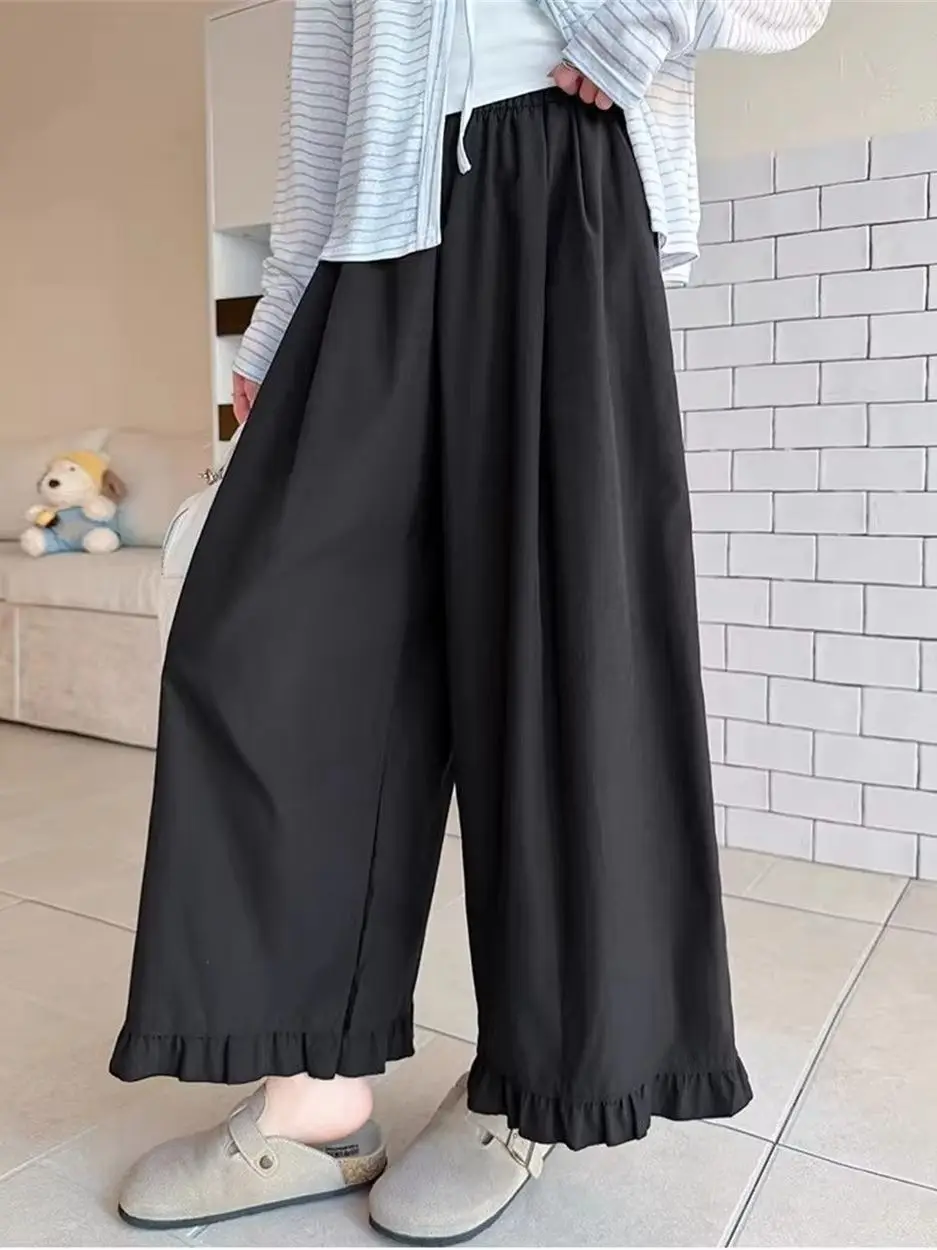 

Желтые милые повседневные прямые спортивные брюки для женщин, новые, с эластичным поясом, из хлопка, свободного кроя, в стиле преппи, длинные, Y2K