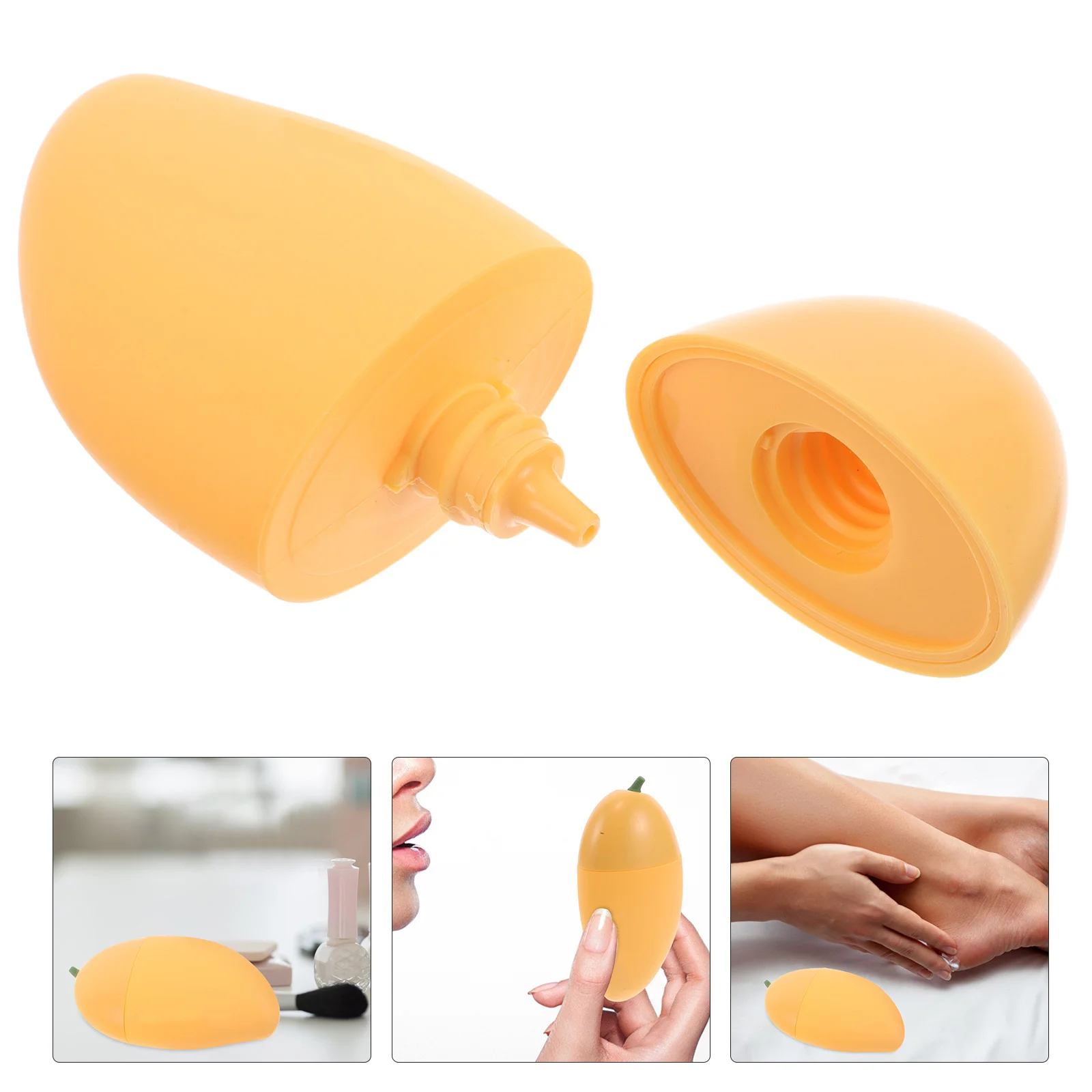 

5Pcs Travel Lotion Bottle Mango Shape Small Containers for Shampoo Conditioner Toiletries Travel Size Reusable Bottles