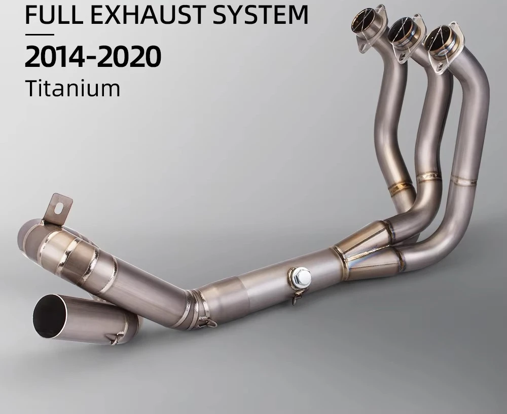 For MT09 FZ09 XSR900 2014-2020 Motorcycle Exhaust Modify Full Titanium Alloy Roundabout Header Tube 51MM Interface Escape