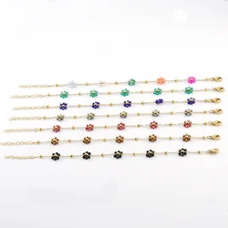 Lovely Handwoven Crystal Flower Stainless Steel Bracelet For Female Minority Design Sense Titanium Steel Bangle For Women