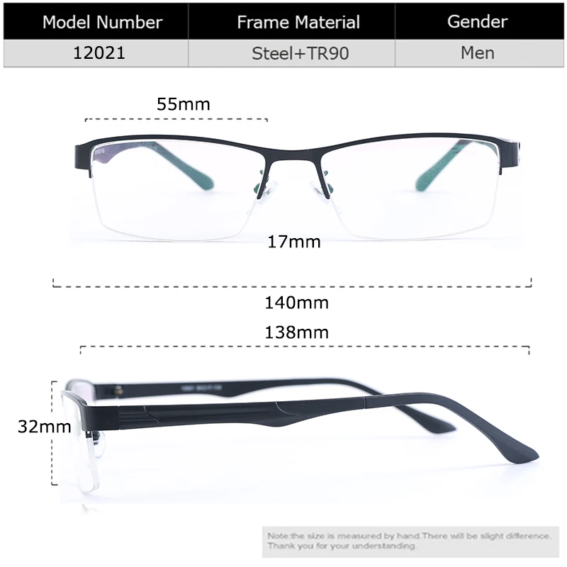 Customize Prescription Glasses Men Multi-Focal Progressive Photochromic Anti-Blue Light Myopia Hyperopia Lenses Eyeglasses