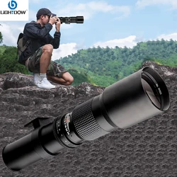 Lightdow Manual Telephoto Lens 500mm F8.0 for Cannon EOS 80D 90D 90D Rebel T3 T5 T5i T6i  Nikon D3500 D850 D3400 Sony Camera