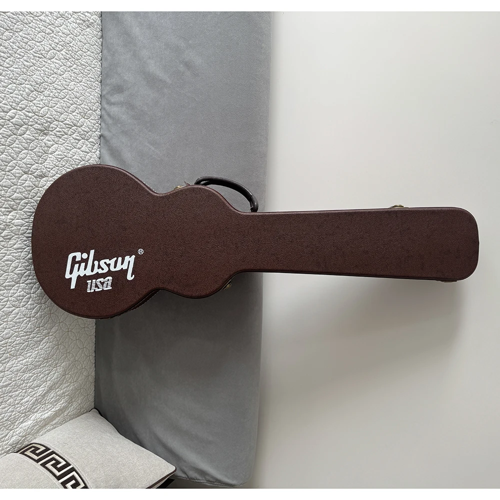HOT!!Guitar case for Les Paul/LP electric guitar,a vintage style brown surface hard wood case,suitable for air transportation view 2