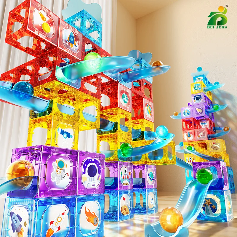

Magnetic Building Blocks for Kids STEM Marble Run Race Ball Track Montessori Educational Magnetic Set 3 Years Toys for Boys